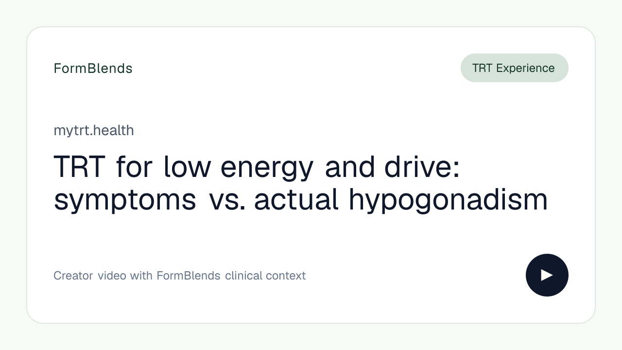 TRT for low energy and drive: symptoms vs. actual hypogonadism