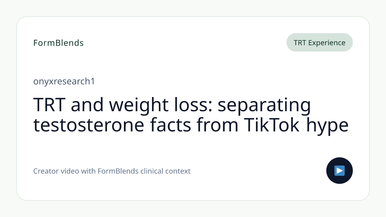 TRT and weight loss: separating testosterone facts from TikTok hype
