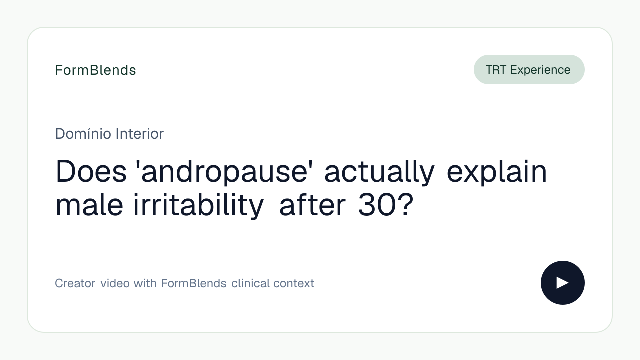 Does 'andropause' actually explain male irritability after 30?