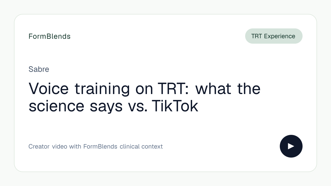 Voice training on TRT: what the science says vs. TikTok