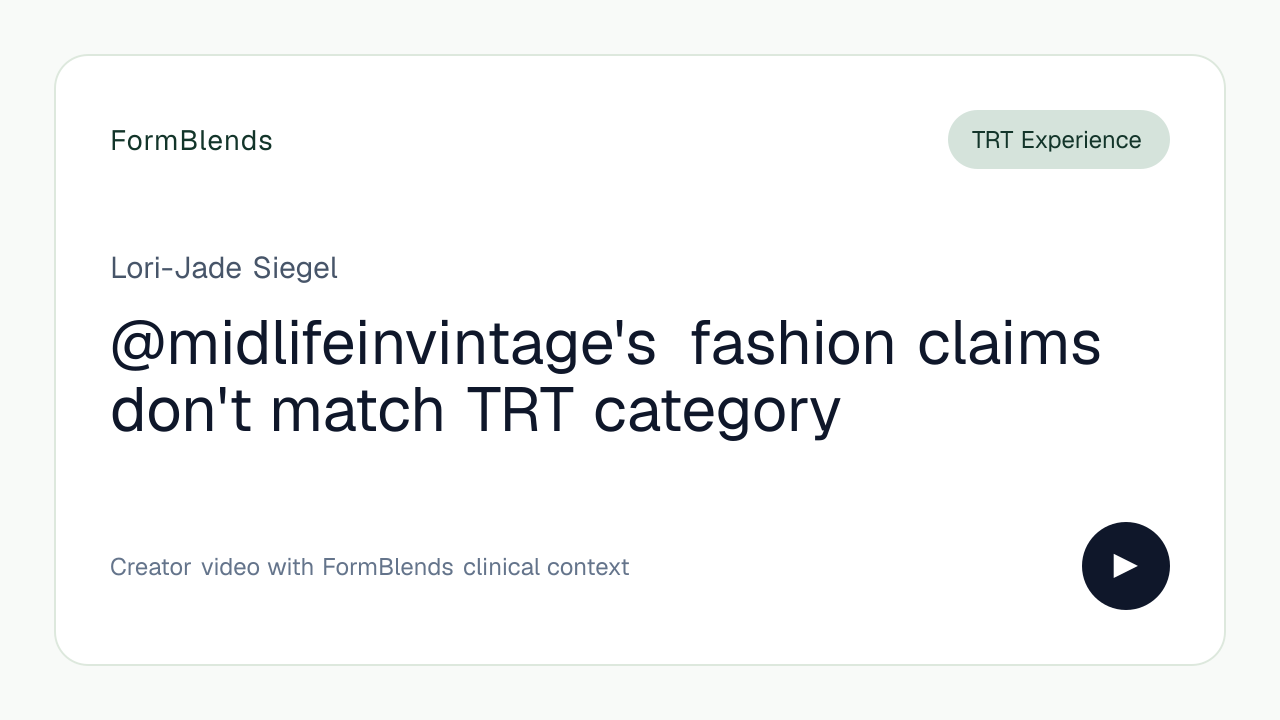 @midlifeinvintage's fashion claims don't match TRT category