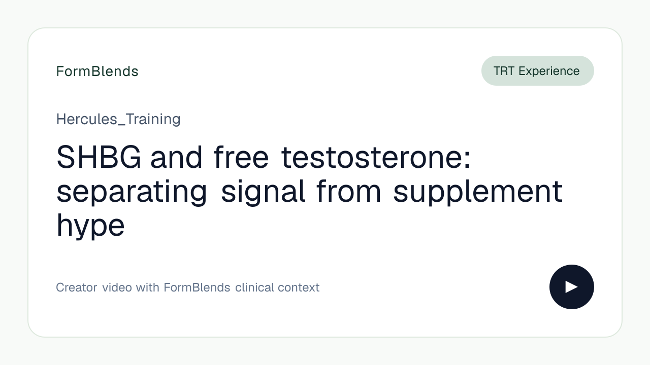 SHBG and free testosterone: separating signal from supplement hype