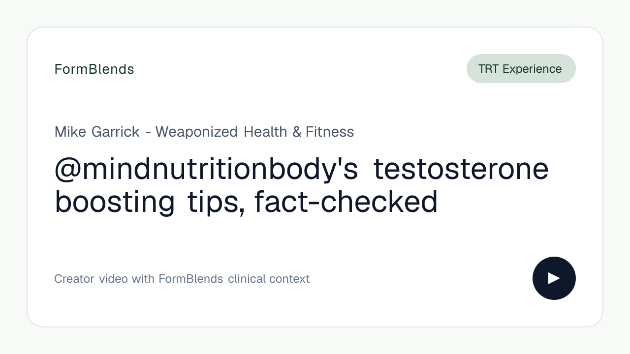 @mindnutritionbody's testosterone boosting tips, fact-checked