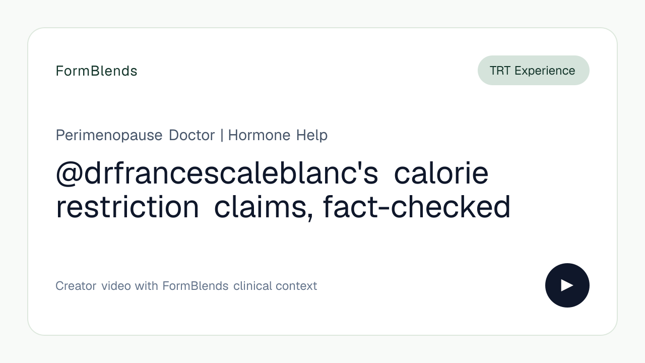 @drfrancescaleblanc's calorie restriction claims, fact-checked