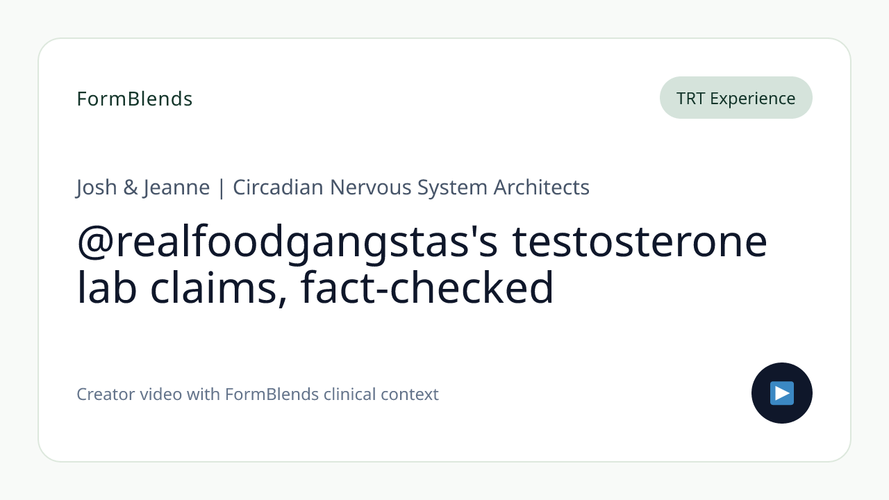 @realfoodgangstas's testosterone lab claims, fact-checked