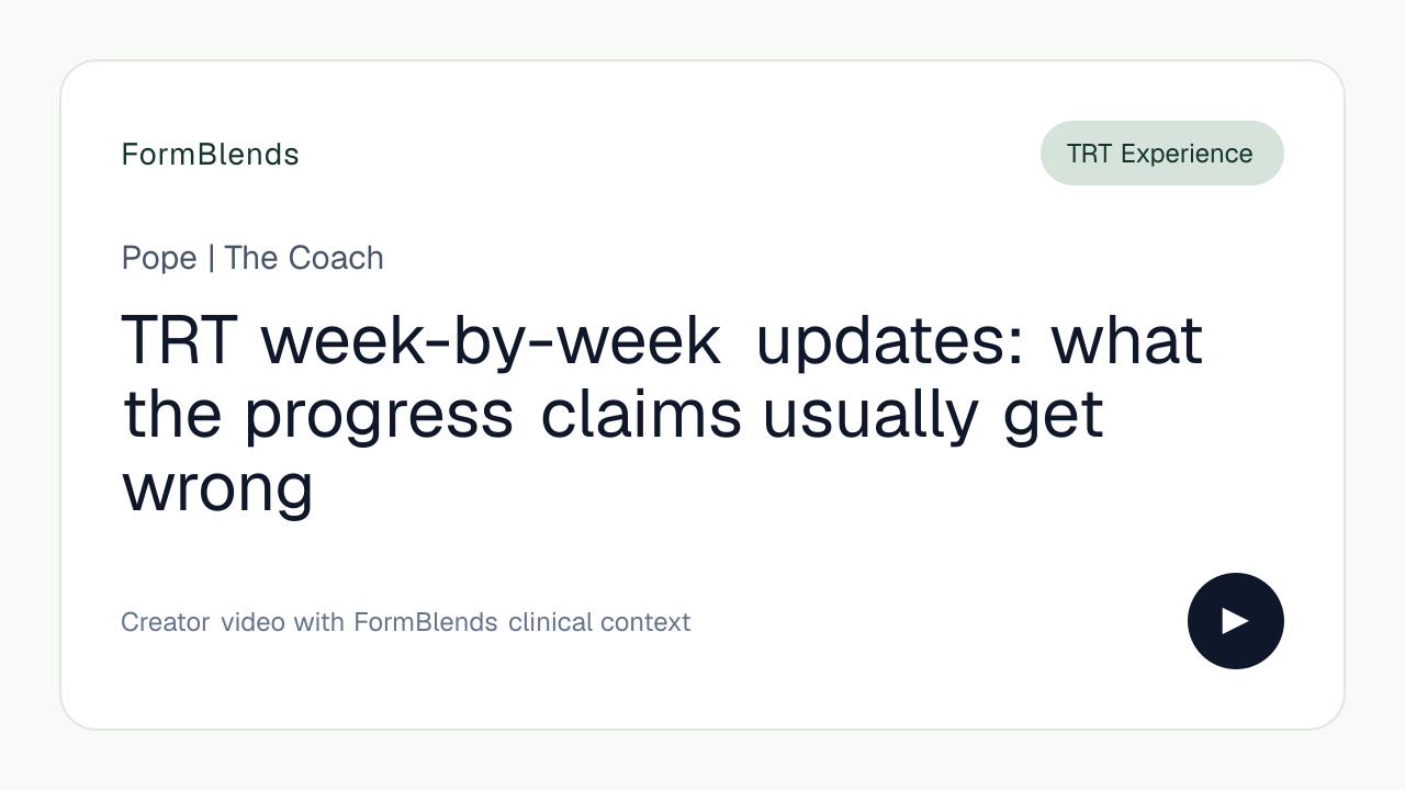 TRT week-by-week updates: what the progress claims usually get wrong