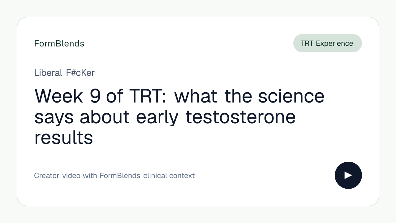 Week 9 of TRT: what the science says about early testosterone results