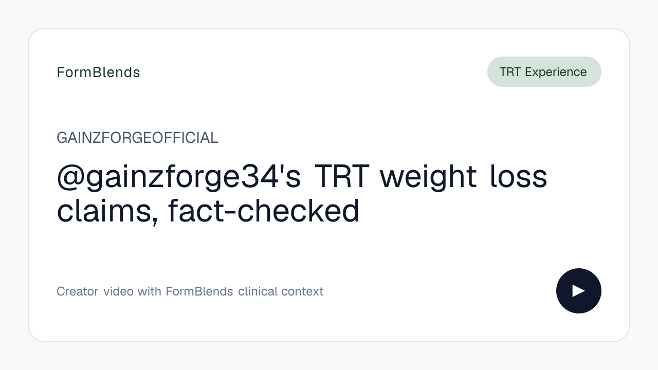 @gainzforge34's TRT weight loss claims, fact-checked