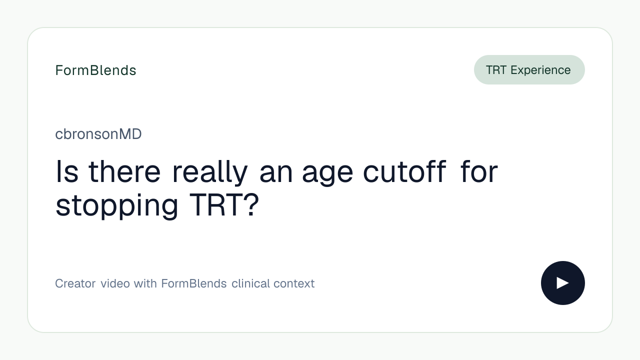 Is there really an age cutoff for stopping TRT?