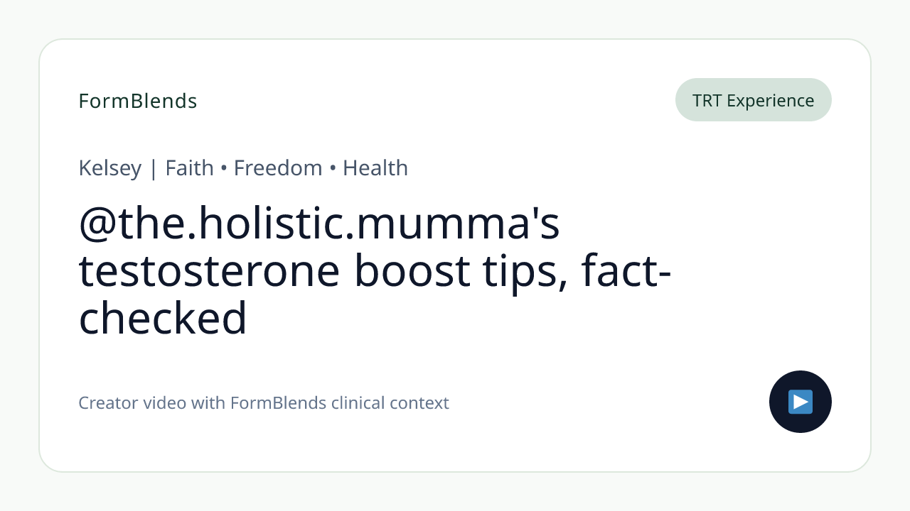 @the.holistic.mumma's testosterone boost tips, fact-checked