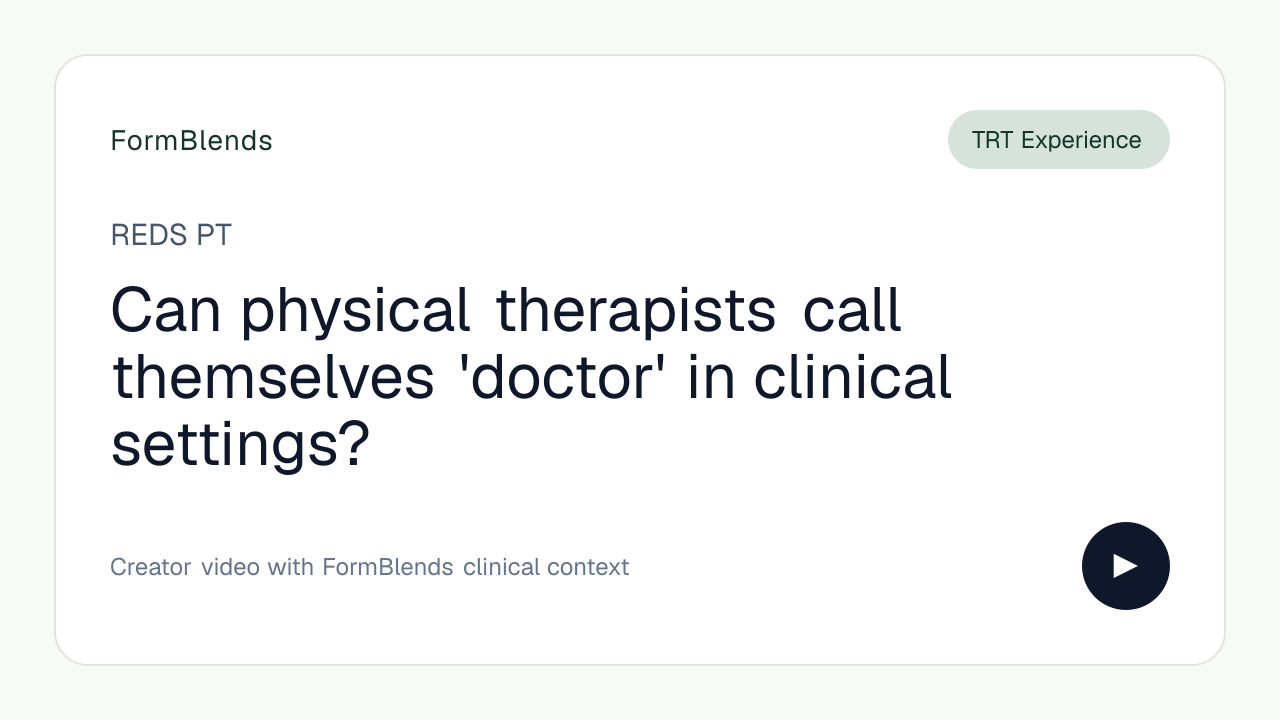 Can physical therapists call themselves 'doctor' in clinical settings?