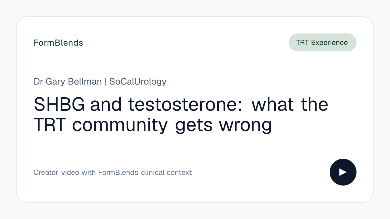 SHBG and testosterone: what the TRT community gets wrong