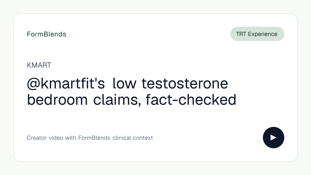 @kmartfit's low testosterone bedroom claims, fact-checked