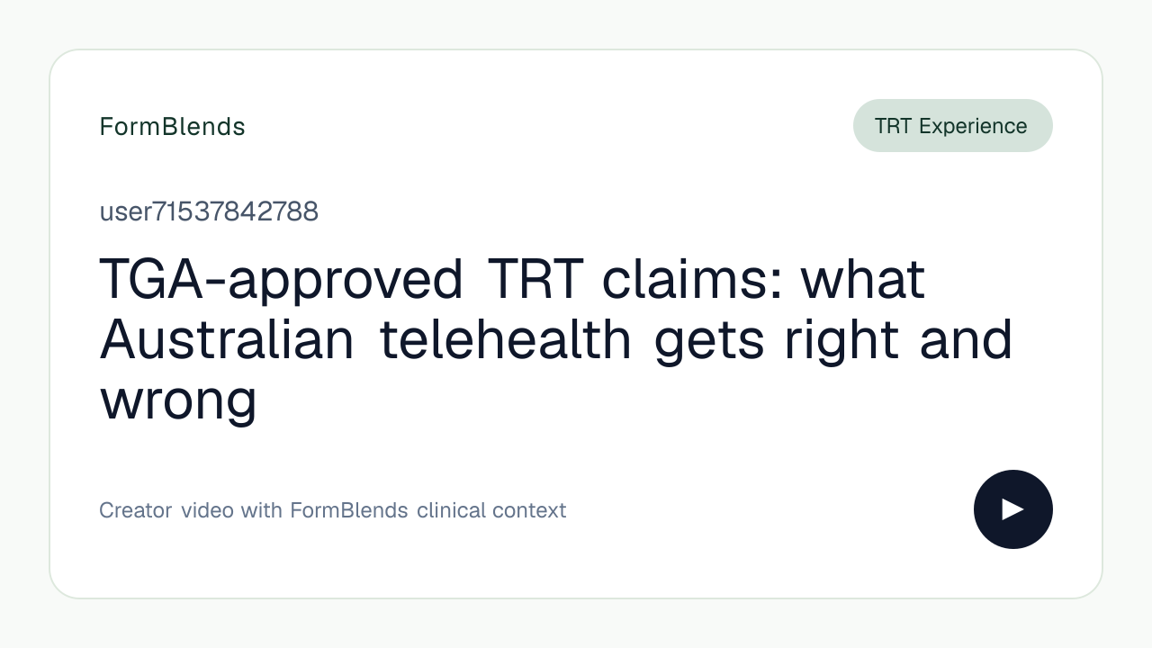 TGA-approved TRT claims: what Australian telehealth gets right and wrong