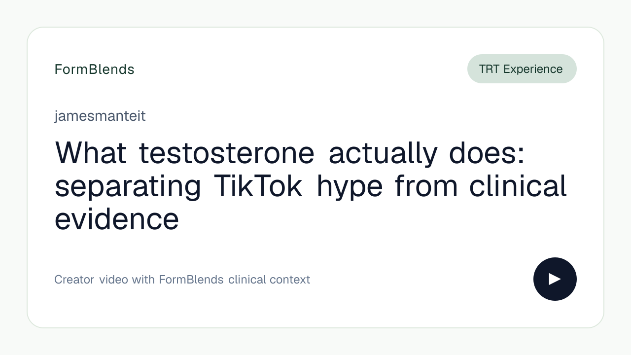 What testosterone actually does: separating TikTok hype from clinical evidence