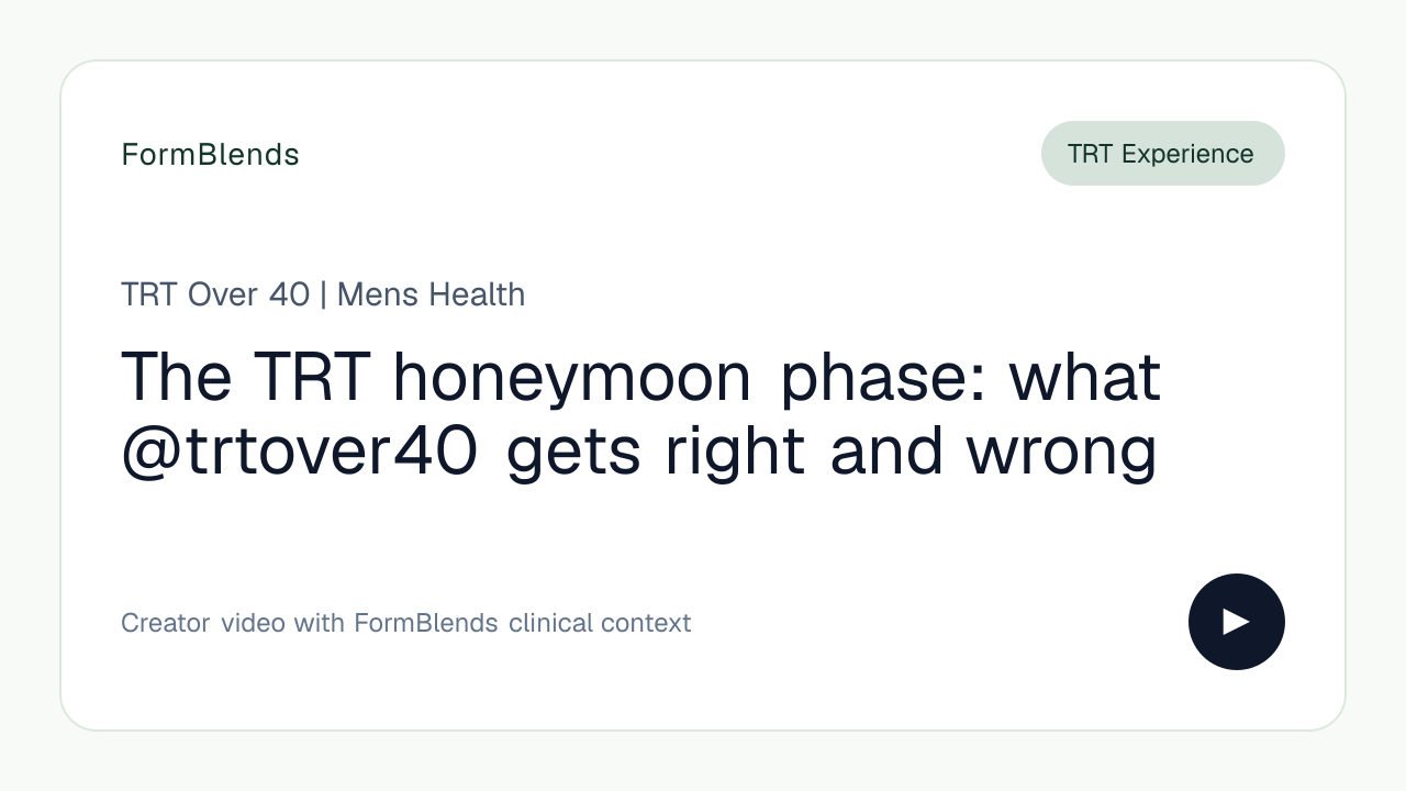 The TRT honeymoon phase: what @trtover40 gets right and wrong