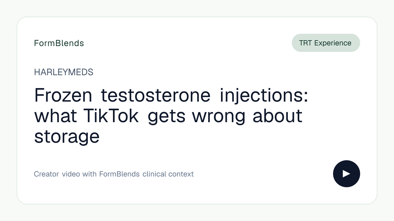 Frozen testosterone injections: what TikTok gets wrong about storage