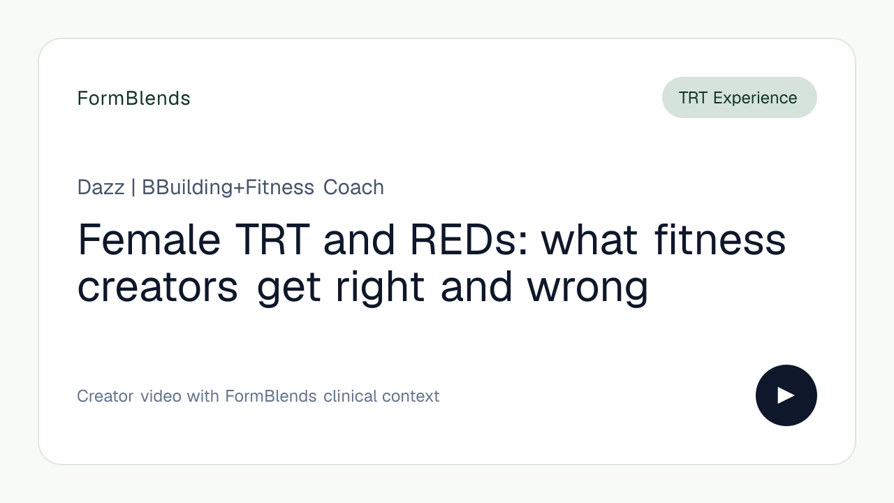 Female TRT and REDs: what fitness creators get right and wrong