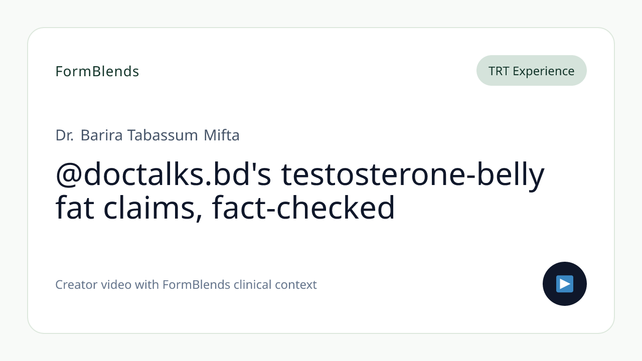 @doctalks.bd's testosterone-belly fat claims, fact-checked