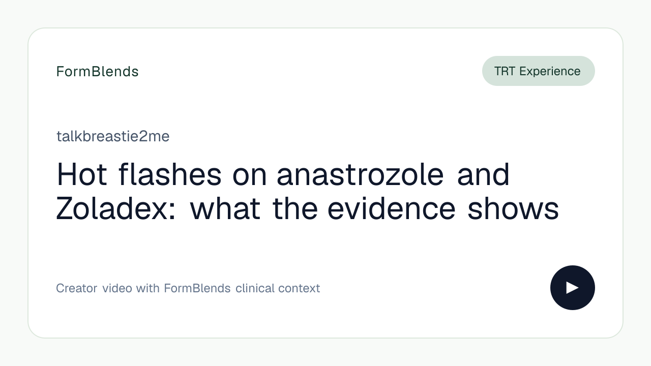 Hot flashes on anastrozole and Zoladex: what the evidence shows