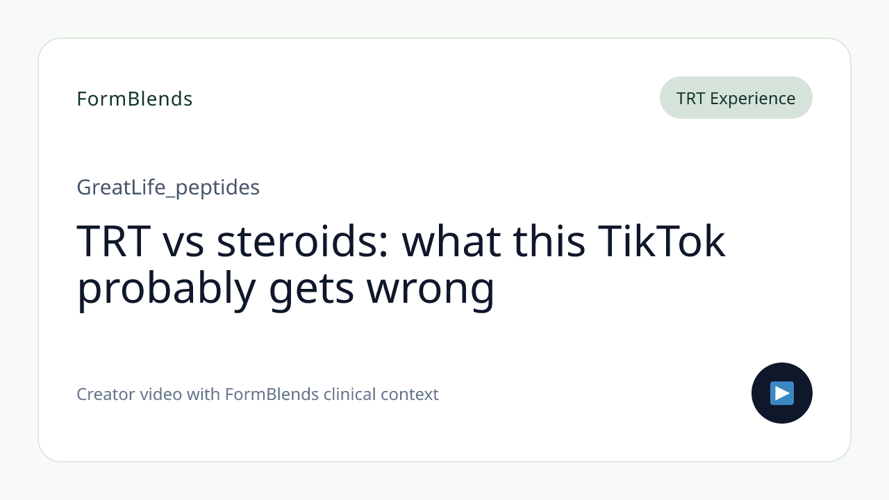 TRT vs steroids: what this TikTok probably gets wrong