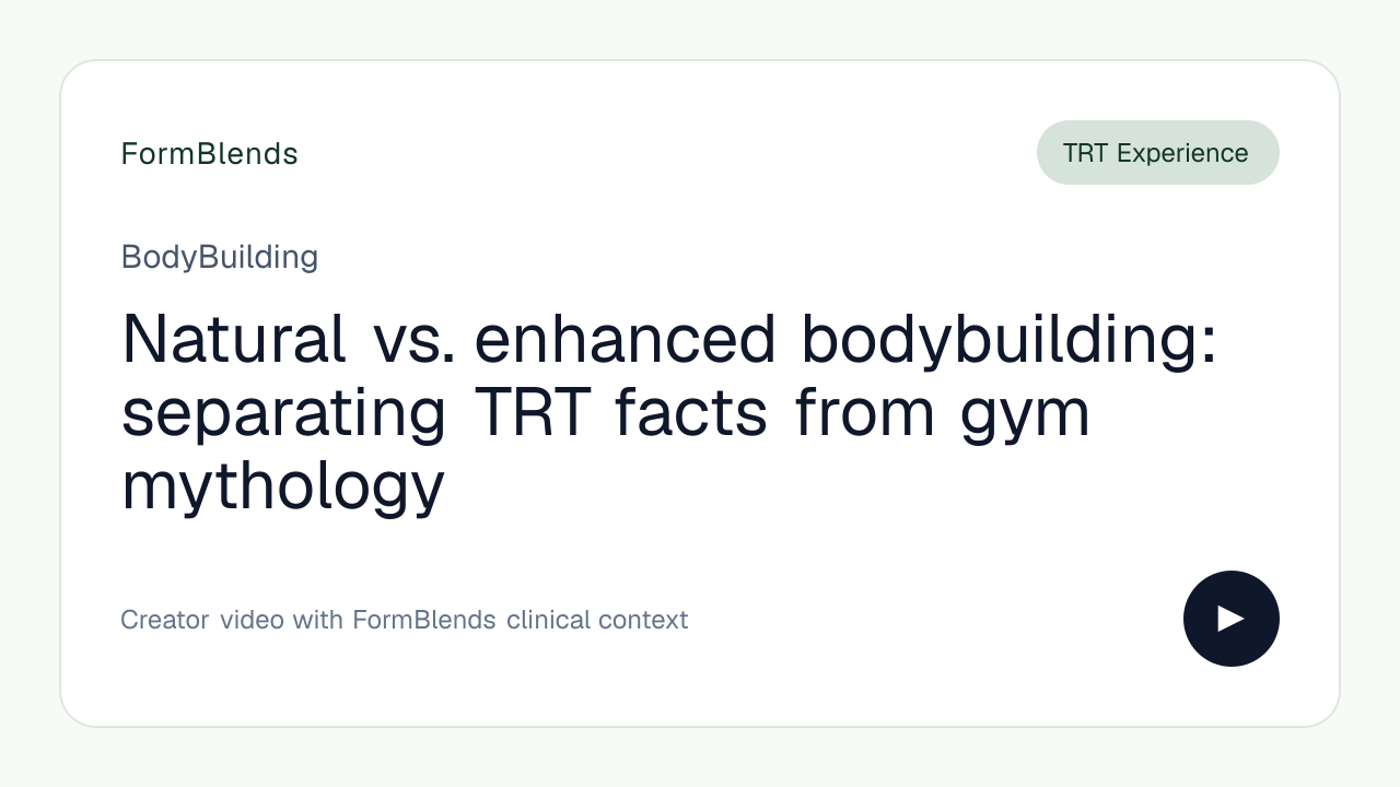 Natural vs. enhanced bodybuilding: separating TRT facts from gym mythology