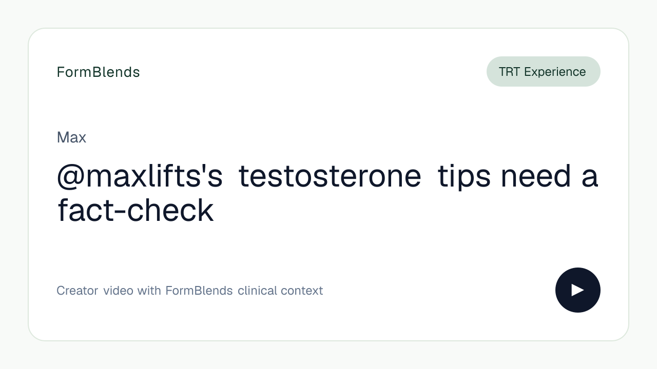 @maxlifts's testosterone tips need a fact-check