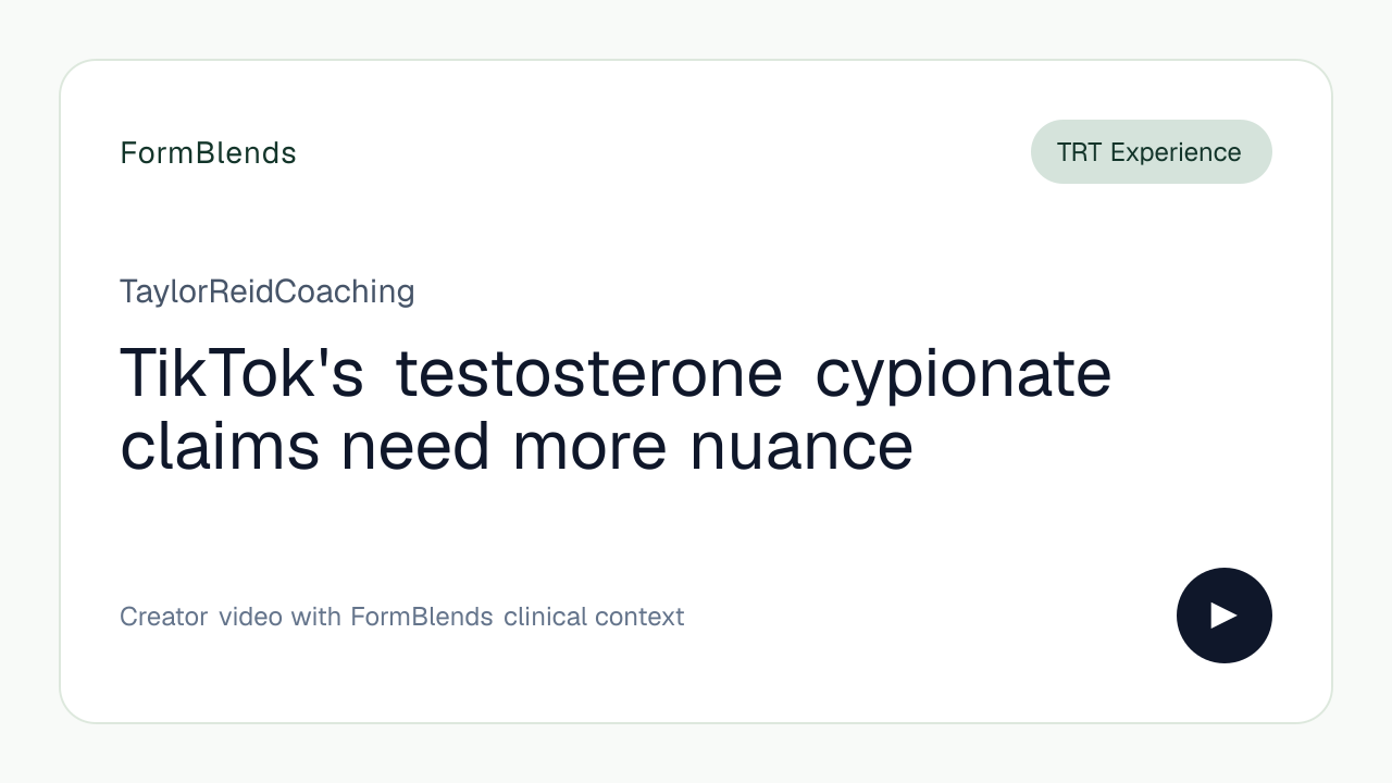TikTok's testosterone cypionate claims need more nuance