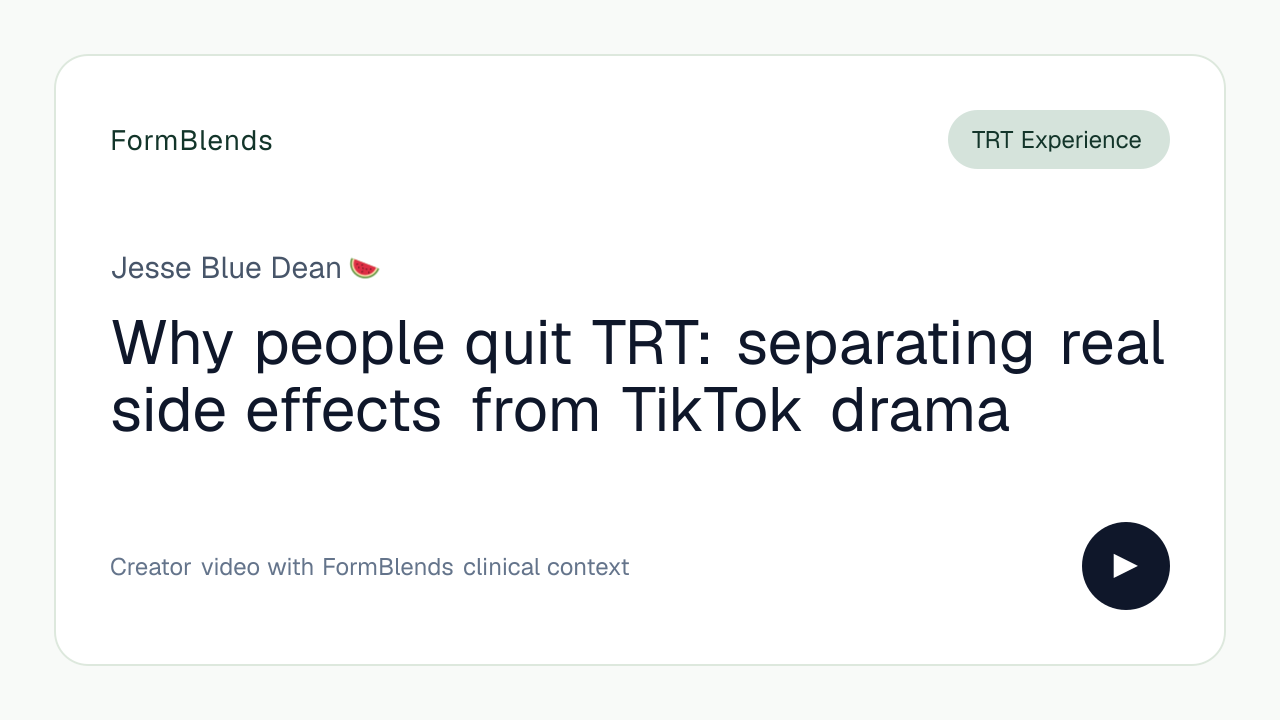 Why people quit TRT: separating real side effects from TikTok drama