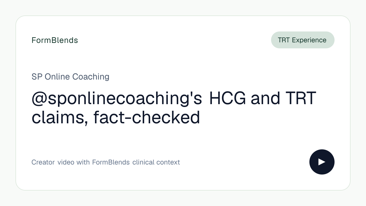 @sponlinecoaching's HCG and TRT claims, fact-checked