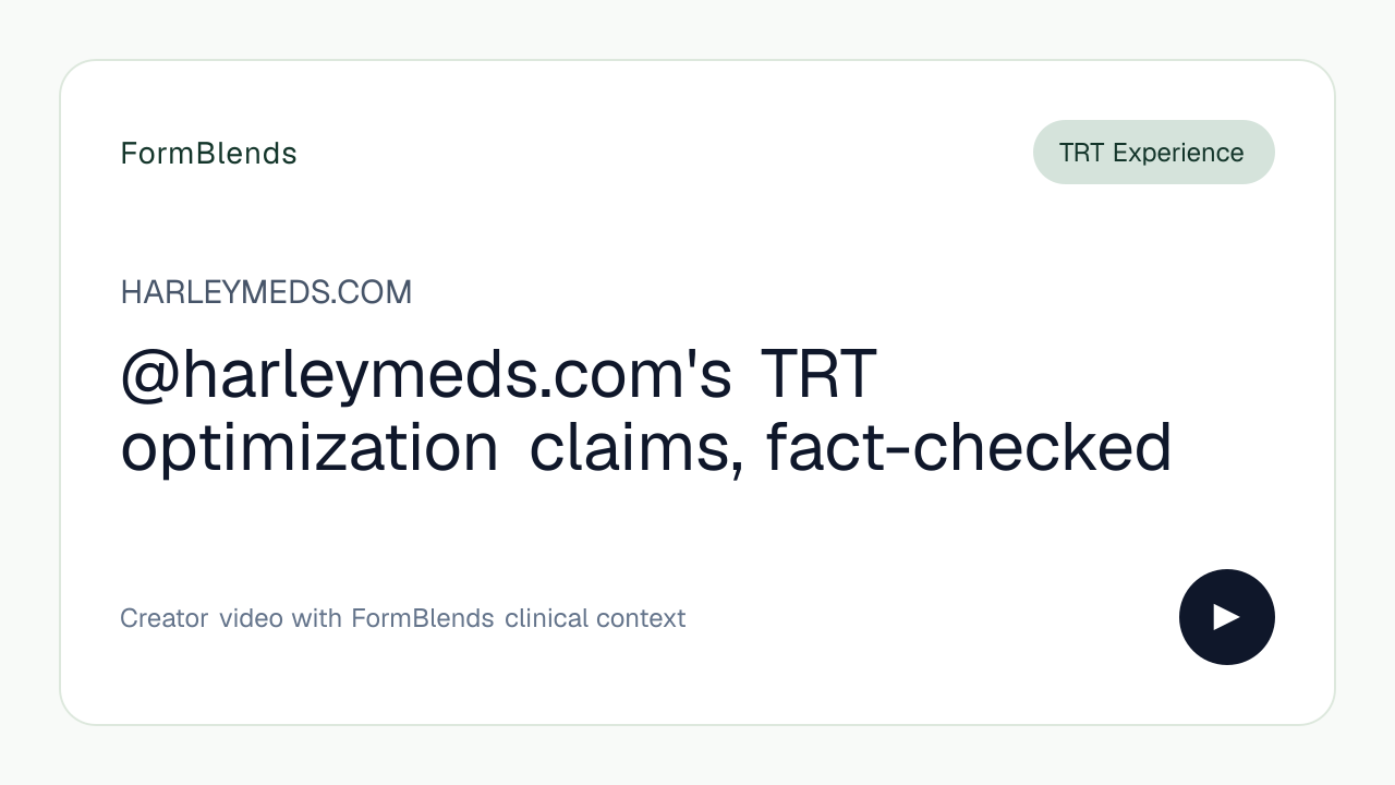 @harleymeds.com's TRT optimization claims, fact-checked