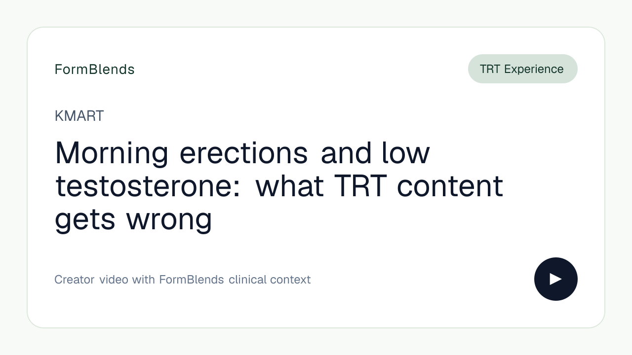 Morning erections and low testosterone: what TRT content gets wrong