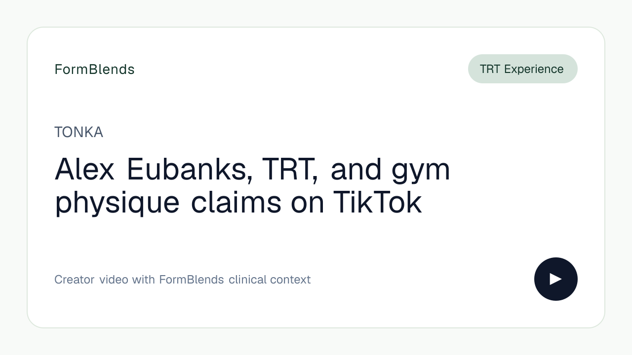 Alex Eubanks, TRT, and gym physique claims on TikTok