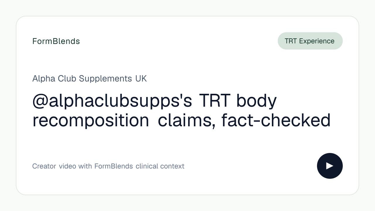 @alphaclubsupps's TRT body recomposition claims, fact-checked