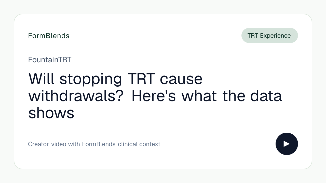 Will stopping TRT cause withdrawals? Here's what the data shows