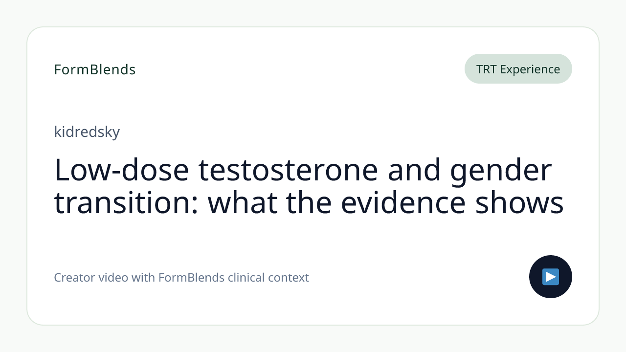 Low-dose testosterone and gender transition: what the evidence shows