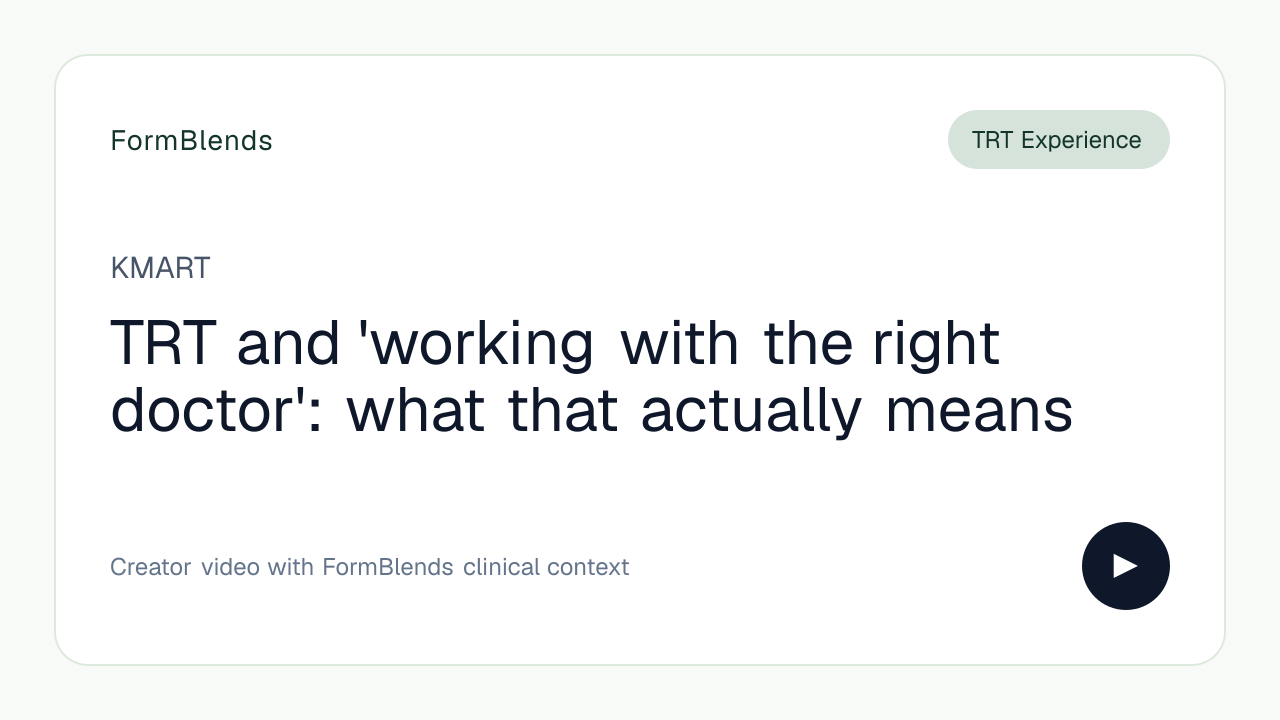 TRT and 'working with the right doctor': what that actually means