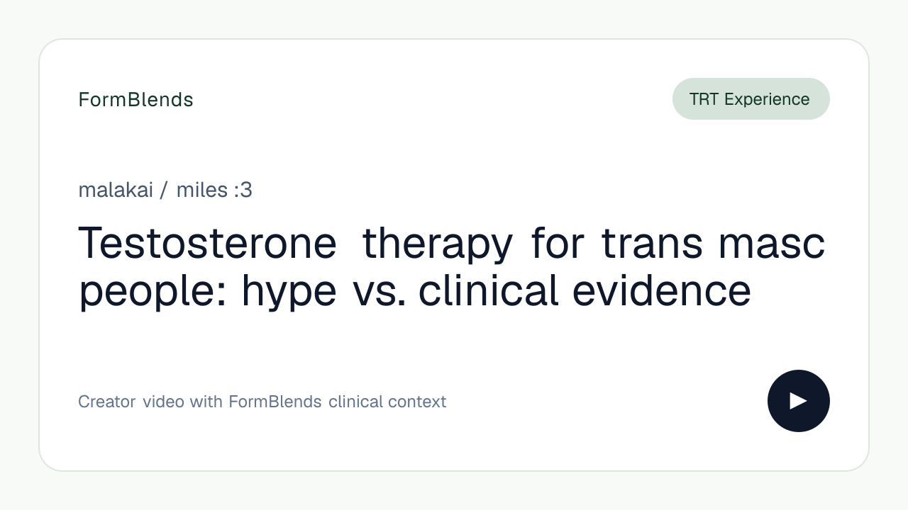 Testosterone therapy for trans masc people: hype vs. clinical evidence