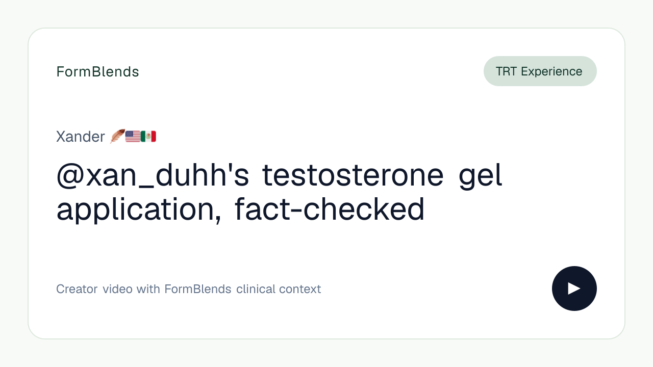 @xan_duhh's testosterone gel application, fact-checked