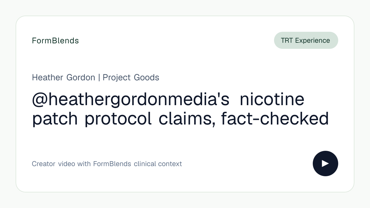 @heathergordonmedia's nicotine patch protocol claims, fact-checked
