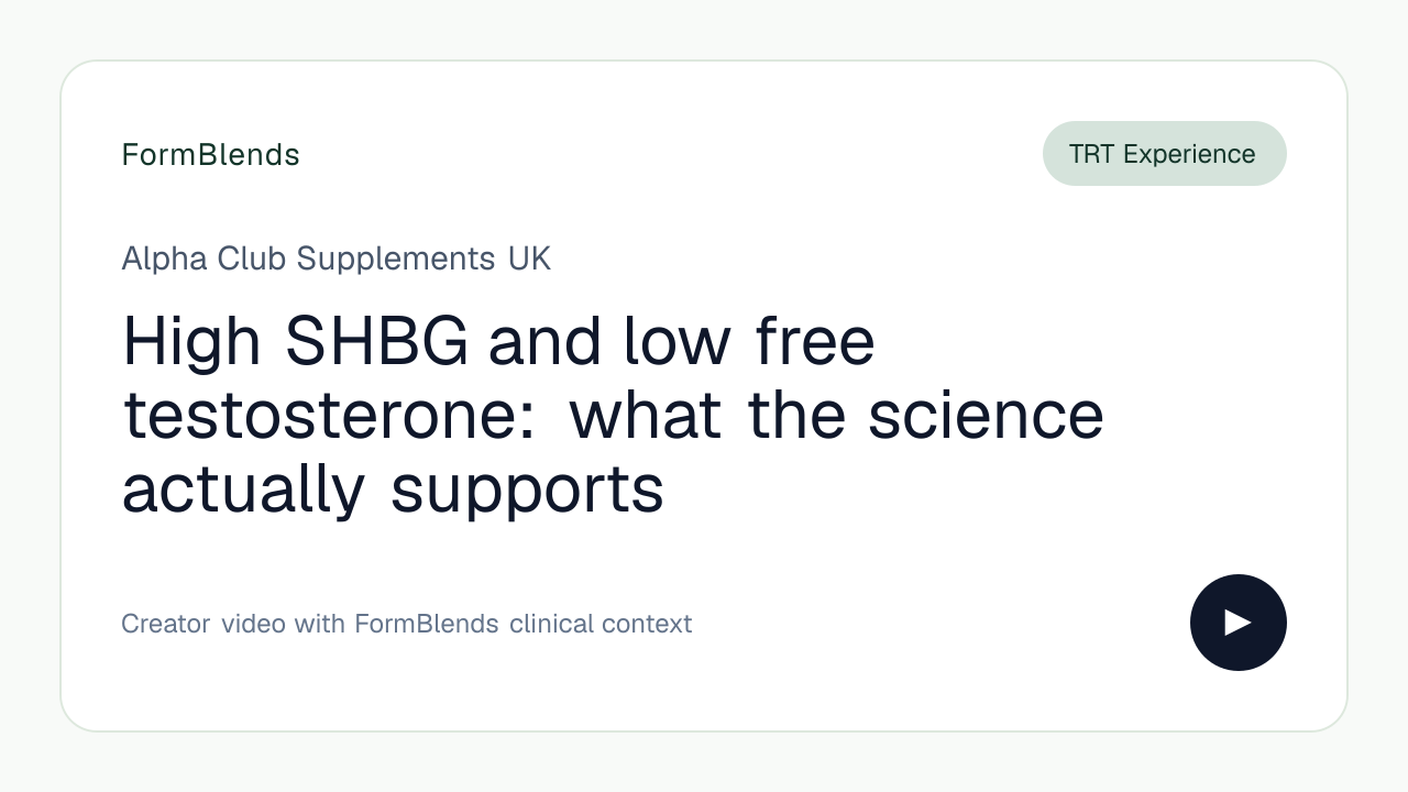 High SHBG and low free testosterone: what the science actually supports