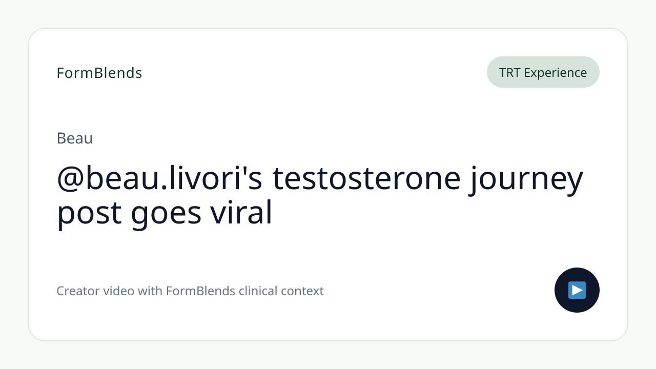 @beau.livori's testosterone journey post goes viral