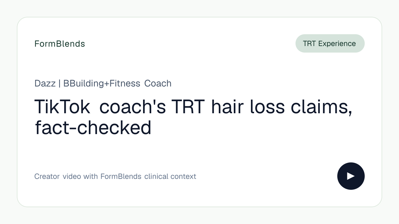 TikTok coach's TRT hair loss claims, fact-checked