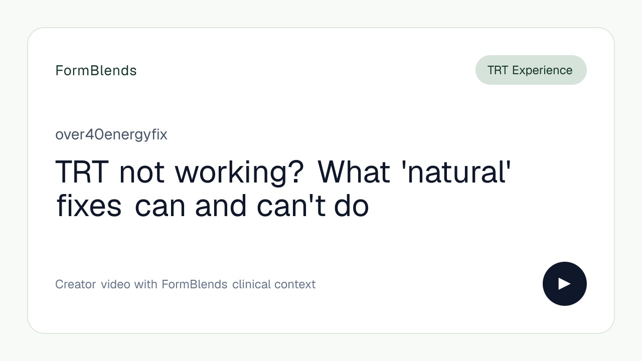 TRT not working? What 'natural' fixes can and can't do