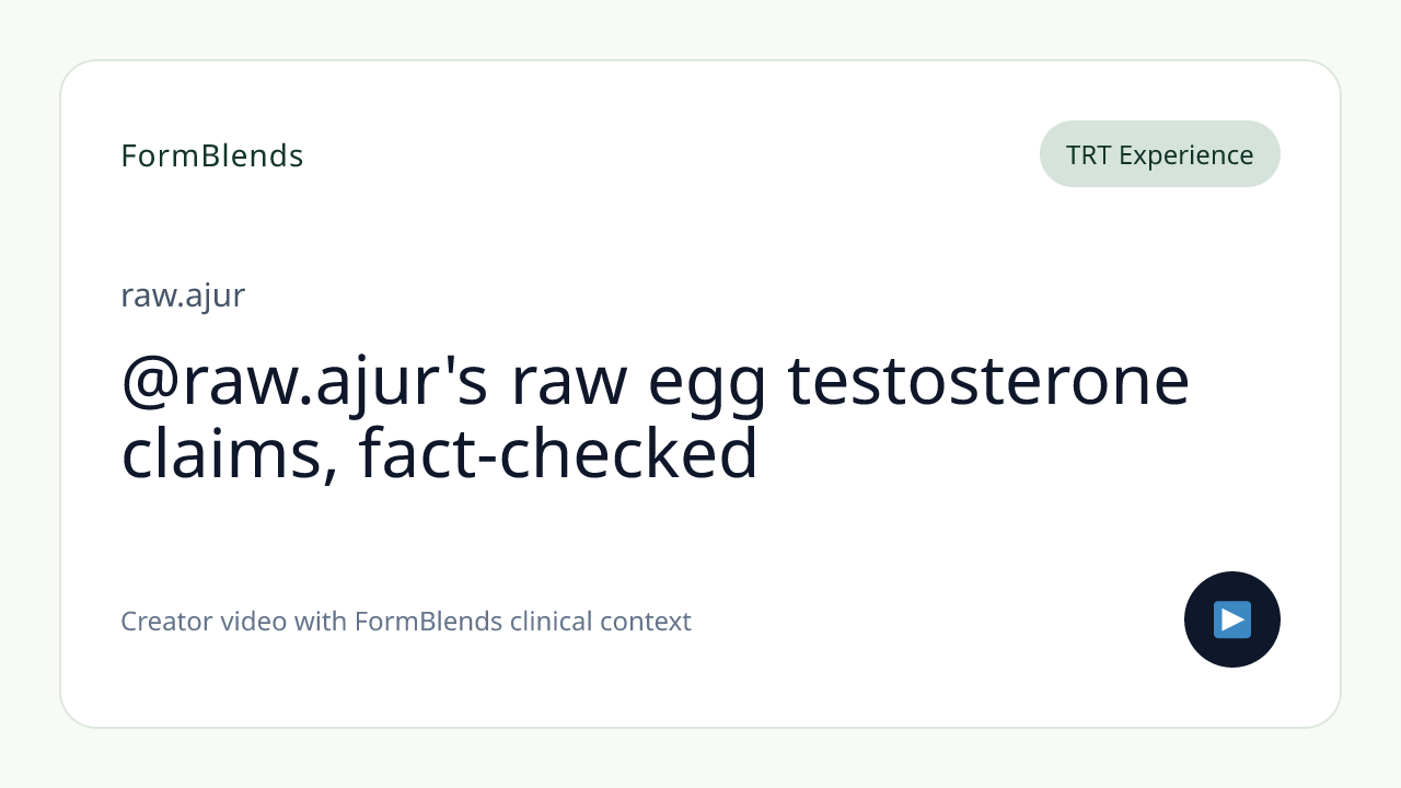 @raw.ajur's raw egg testosterone claims, fact-checked