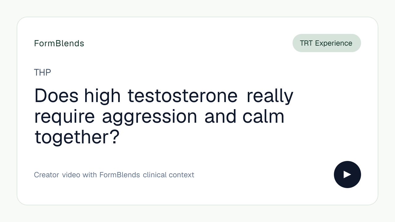 Does high testosterone really require aggression and calm together?