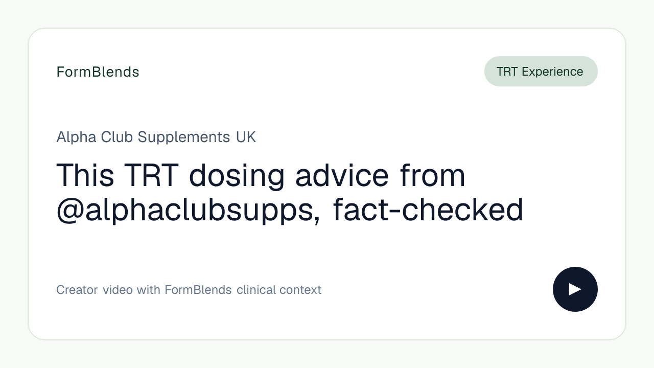 This TRT dosing advice from @alphaclubsupps, fact-checked