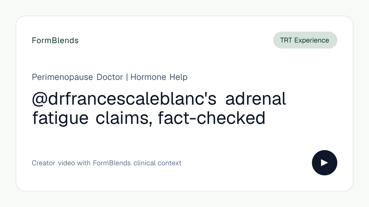 @drfrancescaleblanc's adrenal fatigue claims, fact-checked