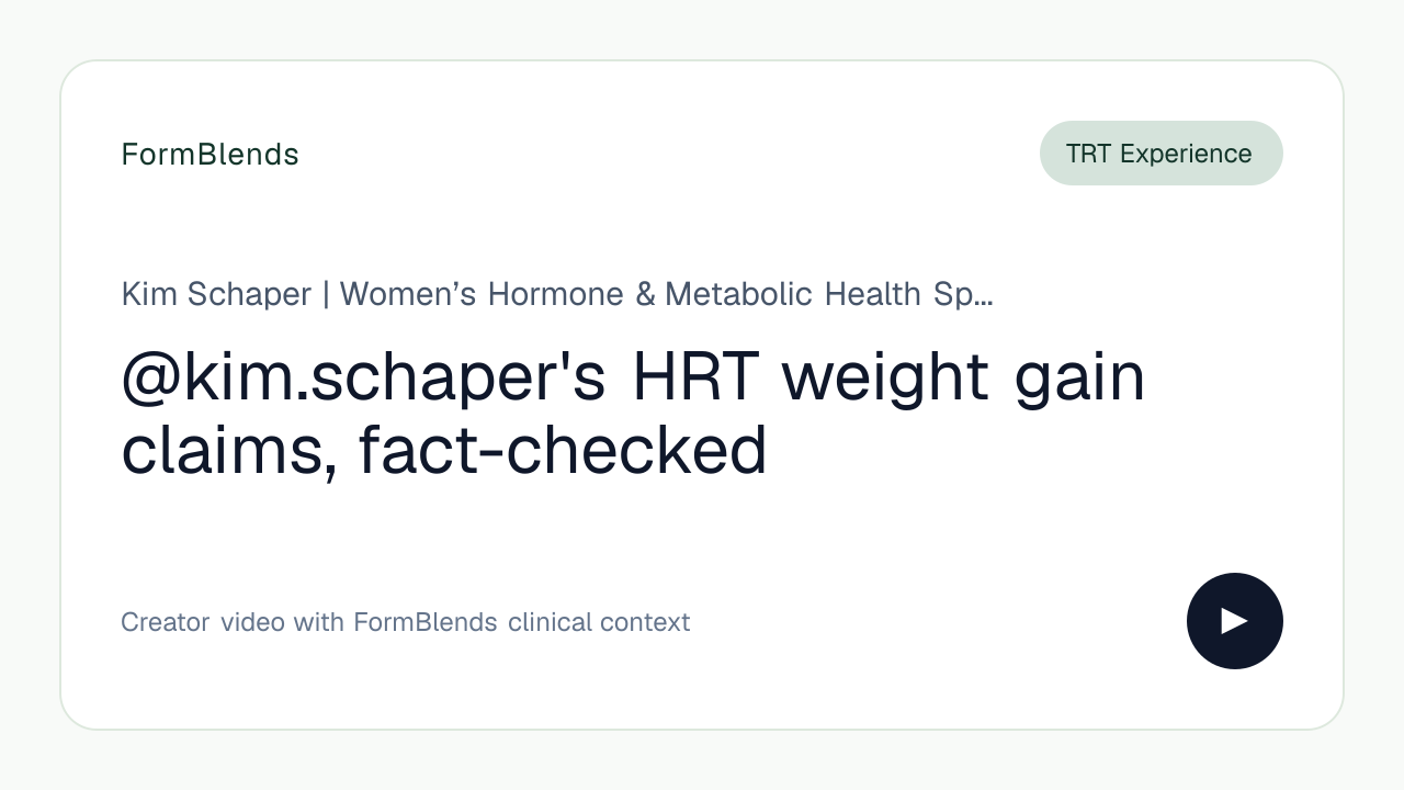 @kim.schaper's HRT weight gain claims, fact-checked