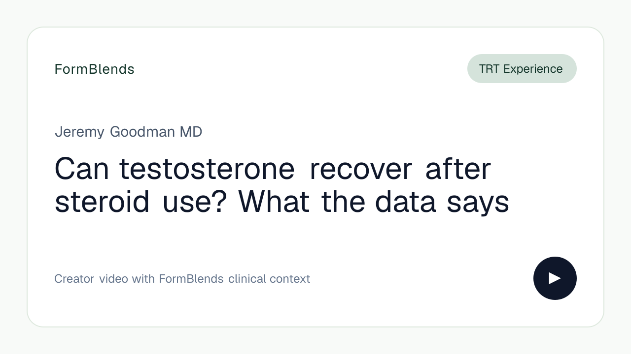 Can testosterone recover after steroid use? What the data says